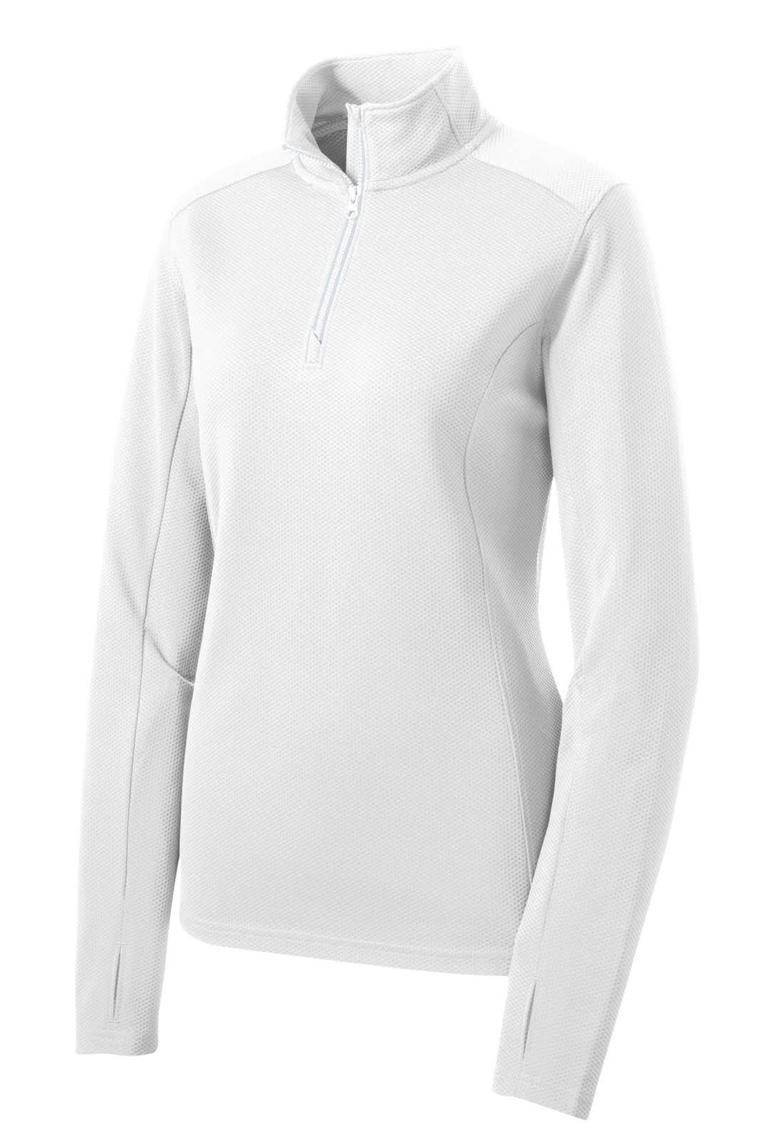 Sport-Tek Ladies Sport-Wick Textured 1/4-Zip Pullover