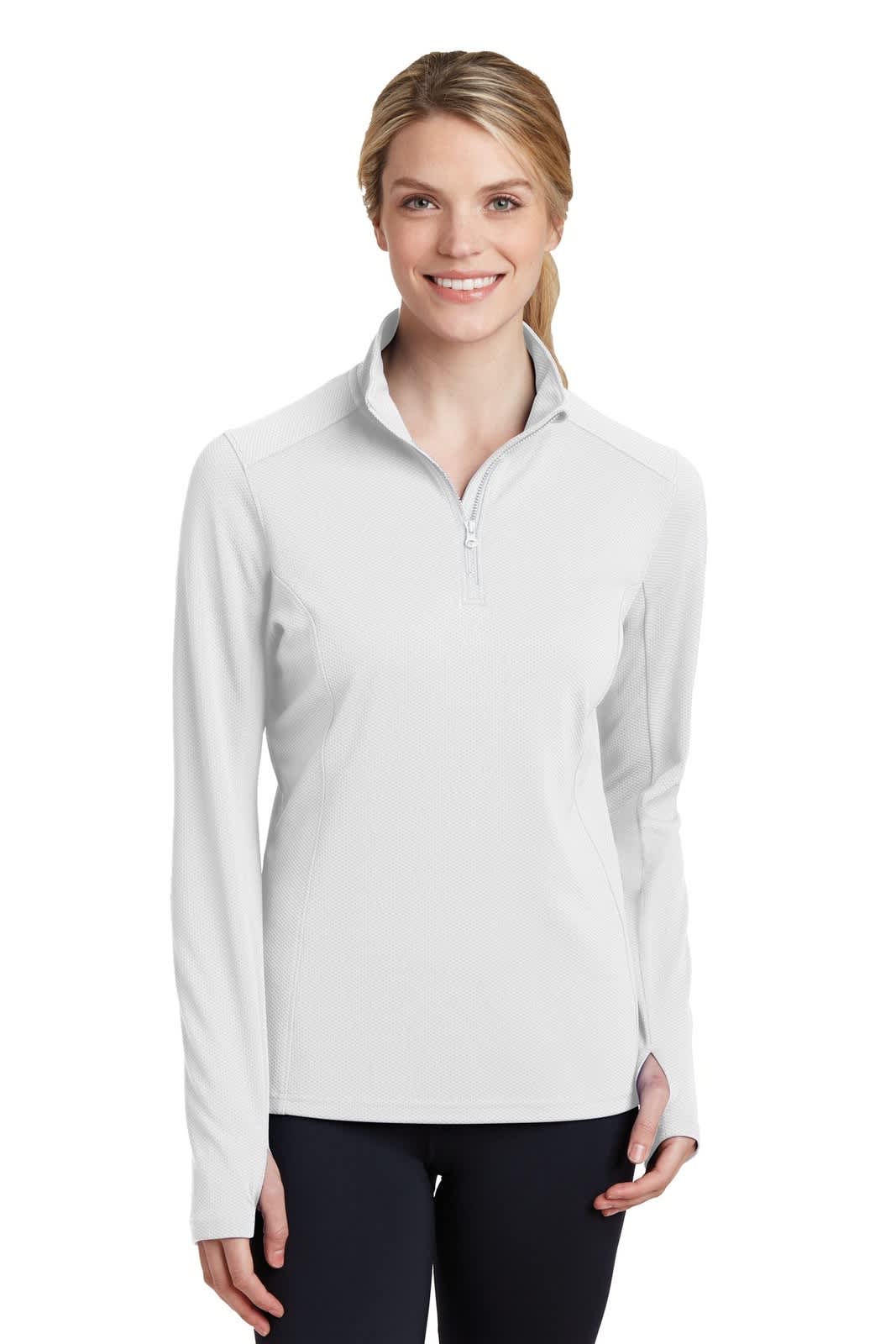 Sport-Tek Ladies Sport-Wick Textured 1/4-Zip Pullover