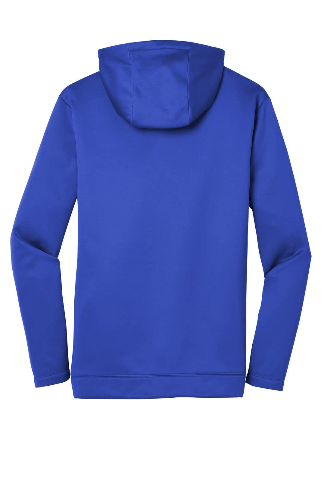 A blue Nike Therma-FIT full-zip fleece hoodie with a hood and long sleeves, featuring a logo.