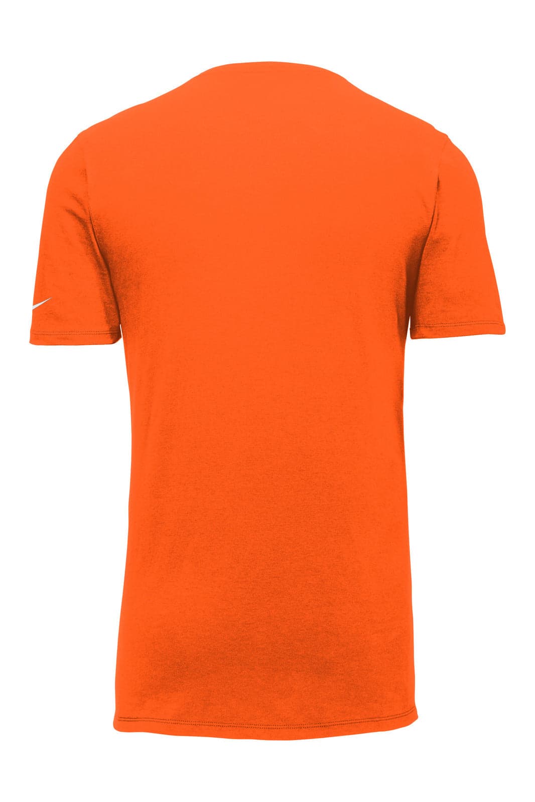 An orange Nike Dri-FIT cotton/polyester t-shirt featuring a logo. The design is simple with short sleeves.