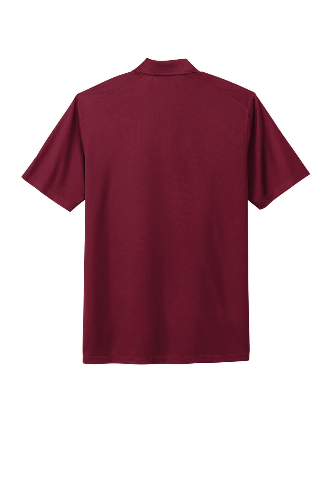 A burgundy Nike Dri-FIT Micro Pique 2.0 Polo shirt with short sleeves and a collar, featuring a logo.
