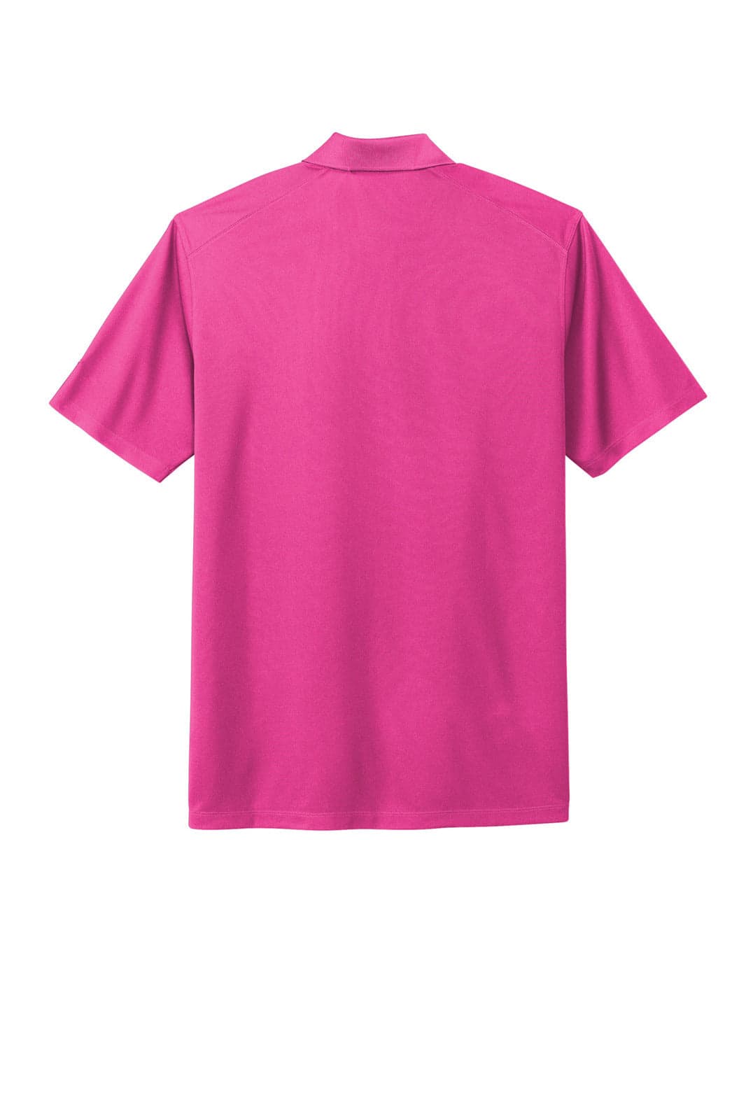 A vibrant pink Nike Dri-FIT Micro Pique 2.0 polo shirt featuring a logo. Back view shown.