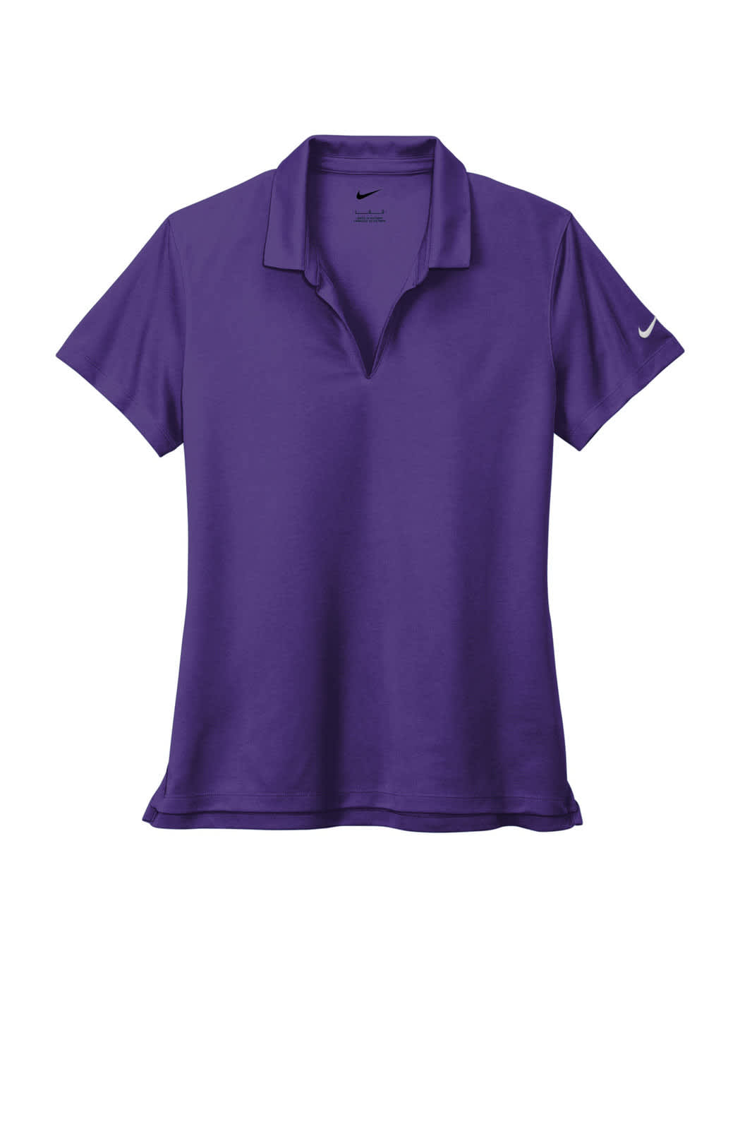 A purple Nike Dri-FIT Micro Pique 2.0 polo shirt with a collar and a logo. Short sleeves and a sleek design.