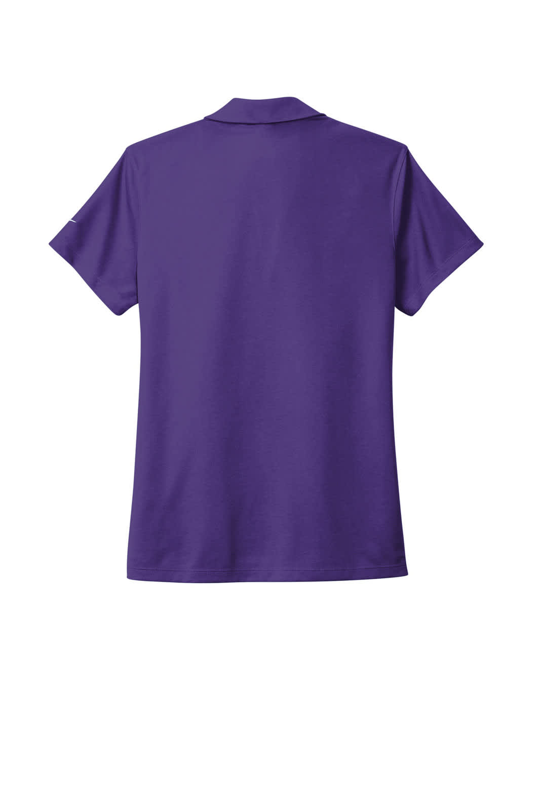A purple ladies' polo shirt with a collared neckline and short sleeves, featuring a logo.
