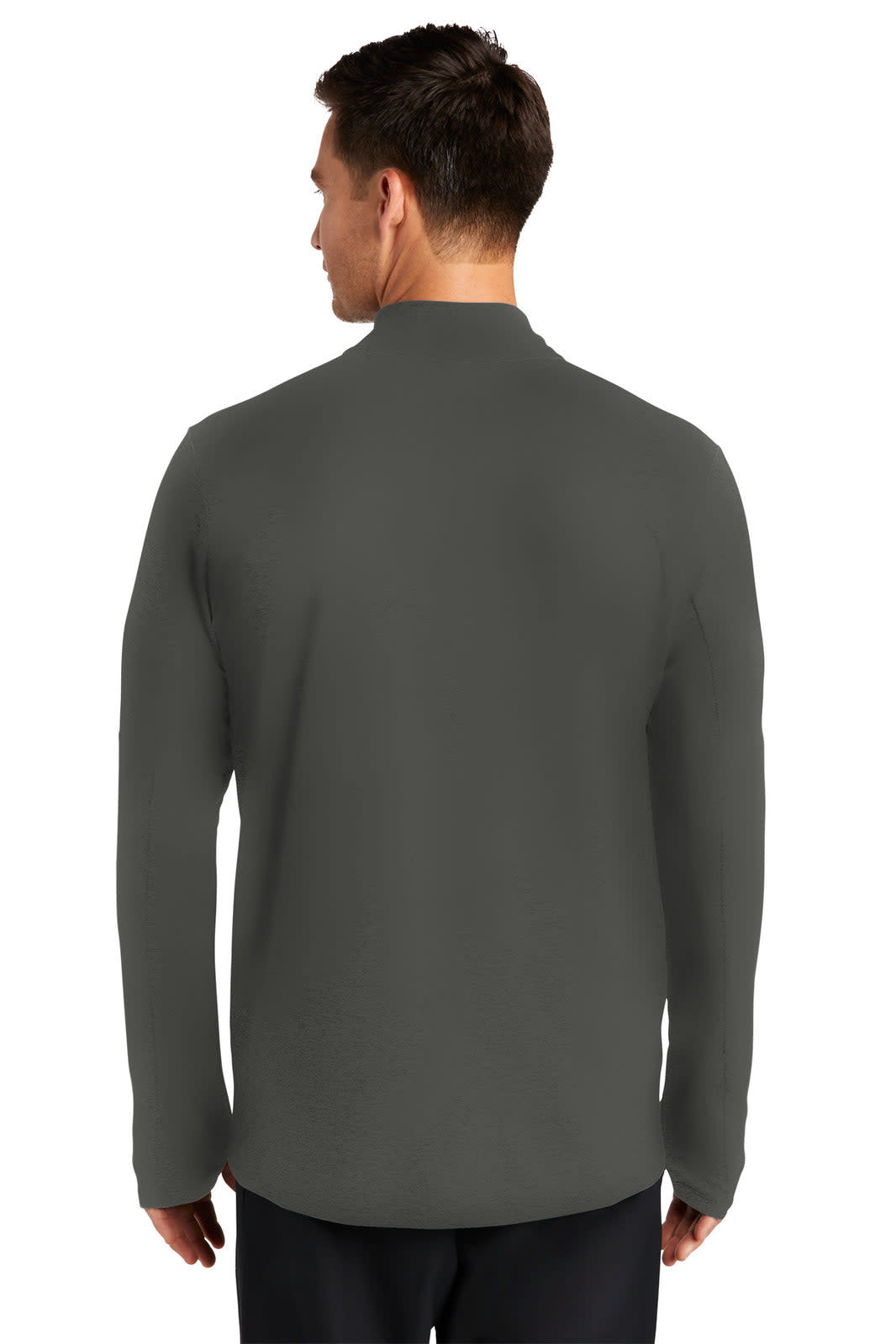A grey Nike Dri-FIT Element 1/2-Zip Top, featuring long sleeves and a back view.