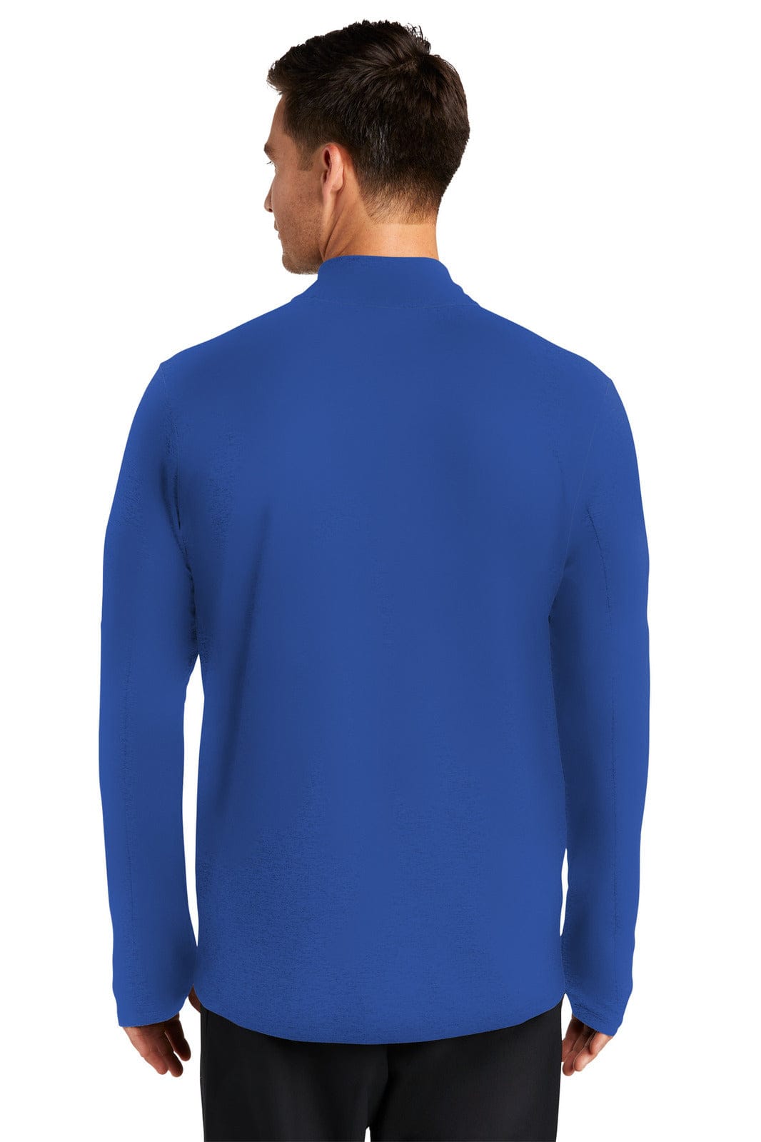 A blue Nike Dri-FIT Element 1/2-Zip Top displayed from the back, featuring long sleeves and a fitted design.