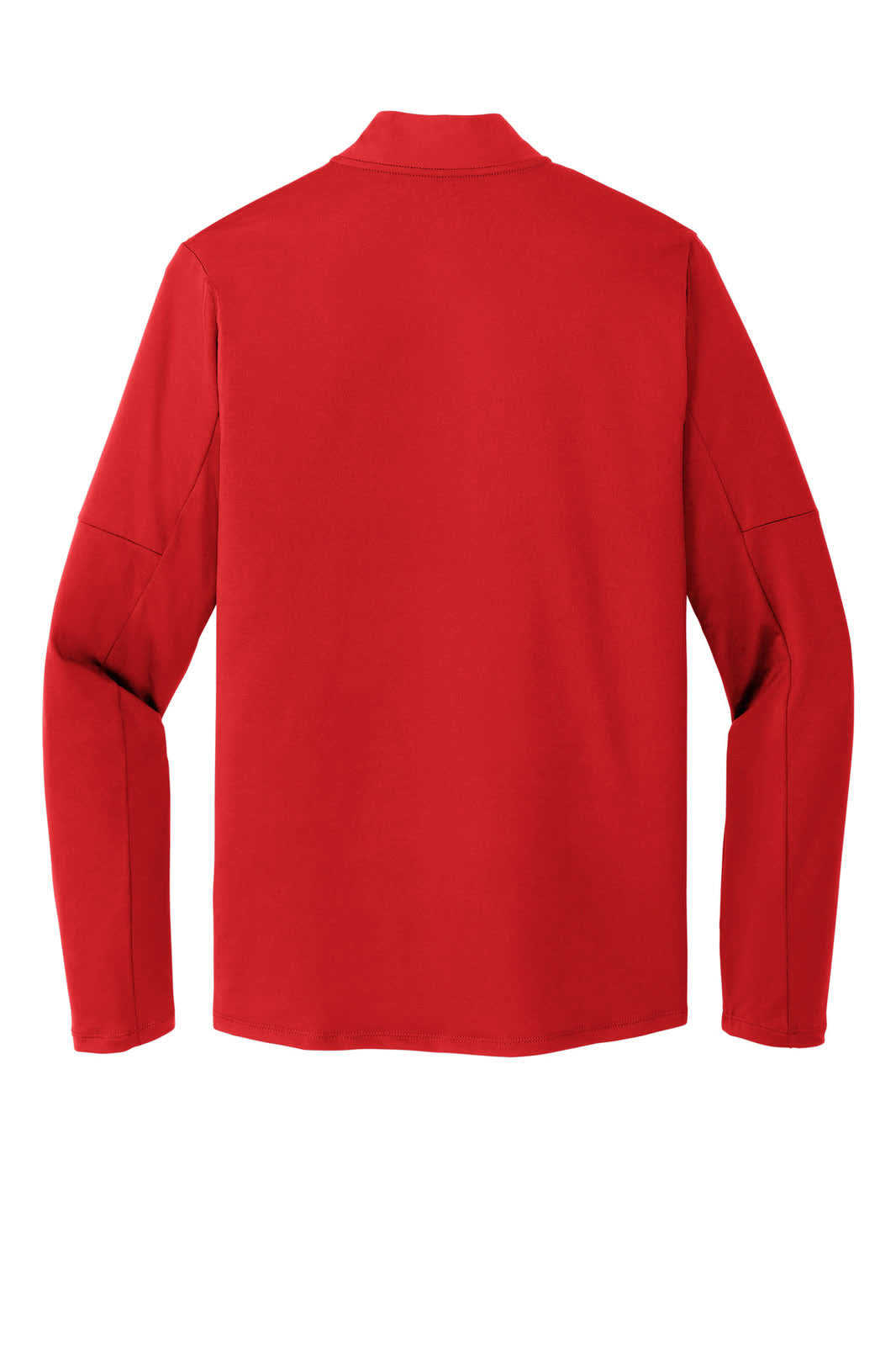 A red Nike Dri-FIT Element 1/2-Zip Top with long sleeves and a collar, featuring a branding logo.