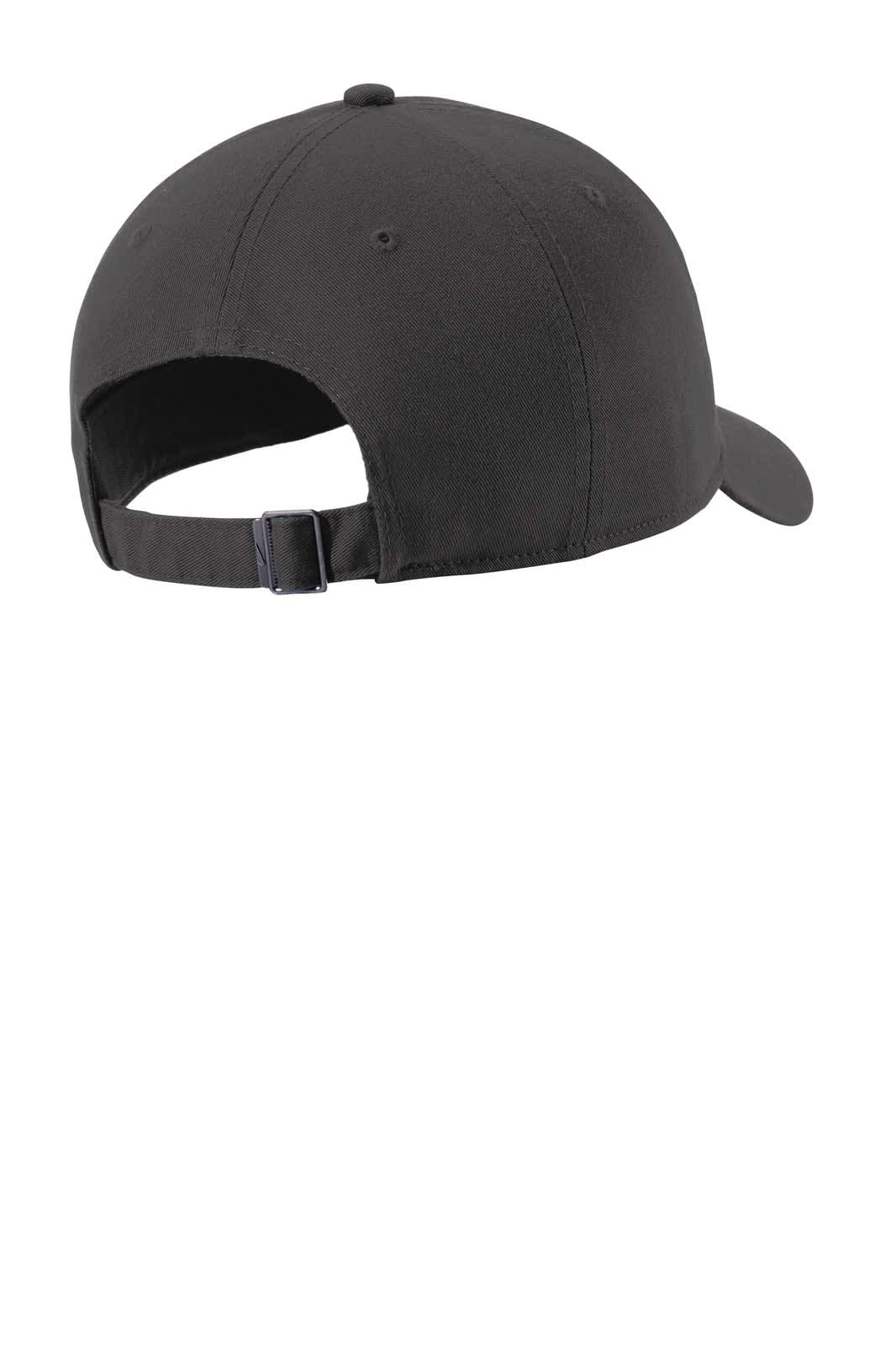 A black Nike Heritage 86 cap featuring a curved brim and adjustable strap at the back. It has a logo on the side.