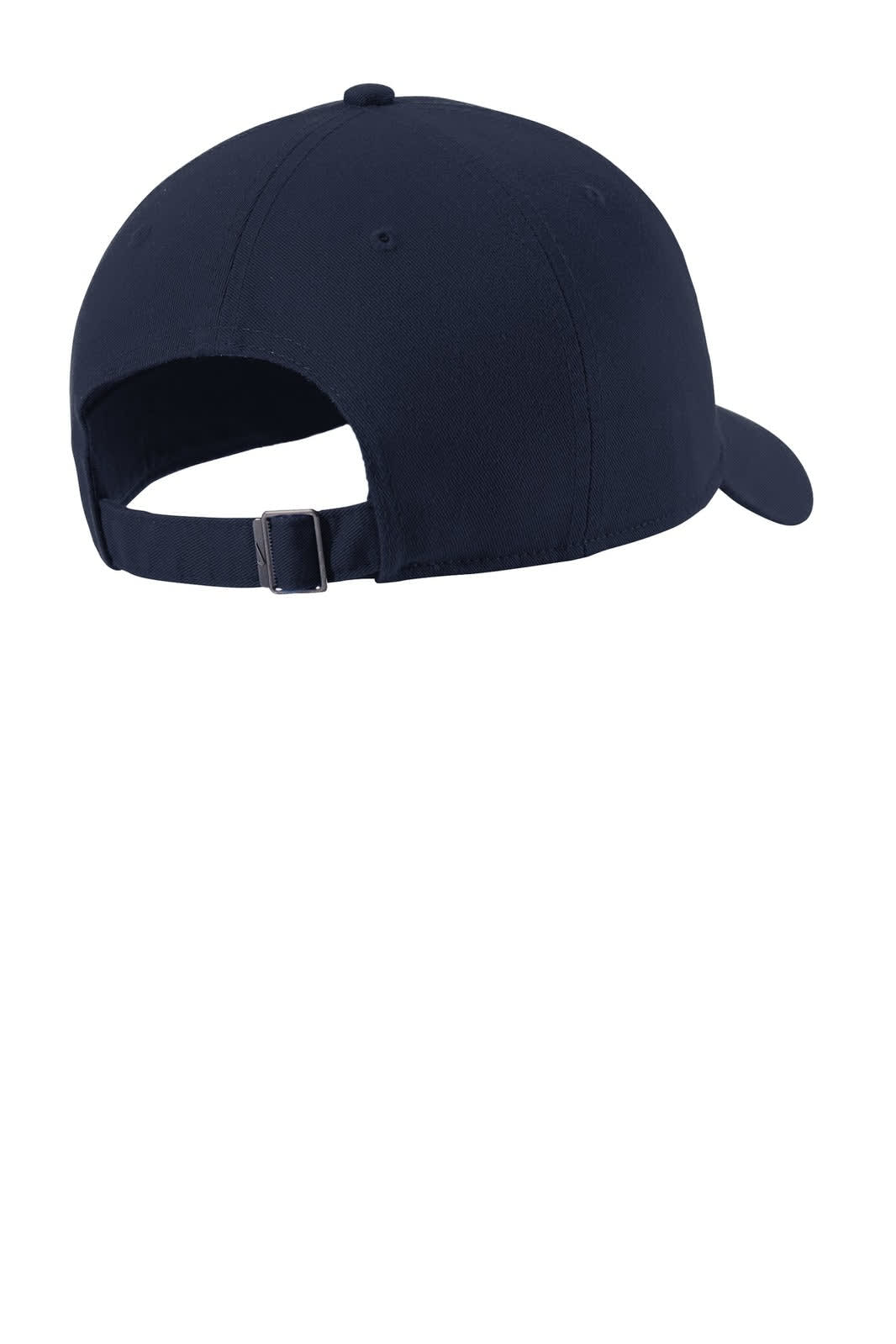 A navy blue Nike Heritage 86 cap featuring a classic design and an adjustable strap at the back.