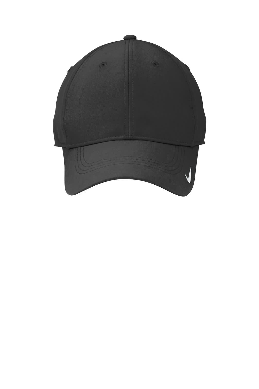 A black Nike cap with a curved brim and an embroidered logo on the side.