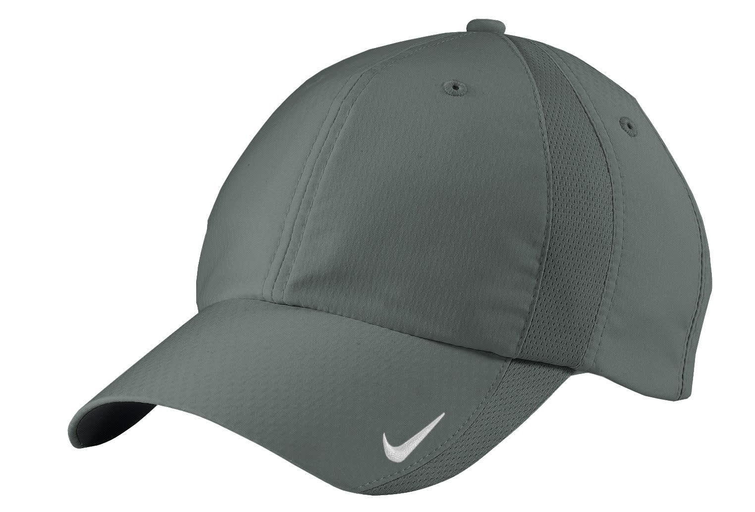 A grey Nike Sphere Dry Cap with a curved peak and an embroidered logo on the front.