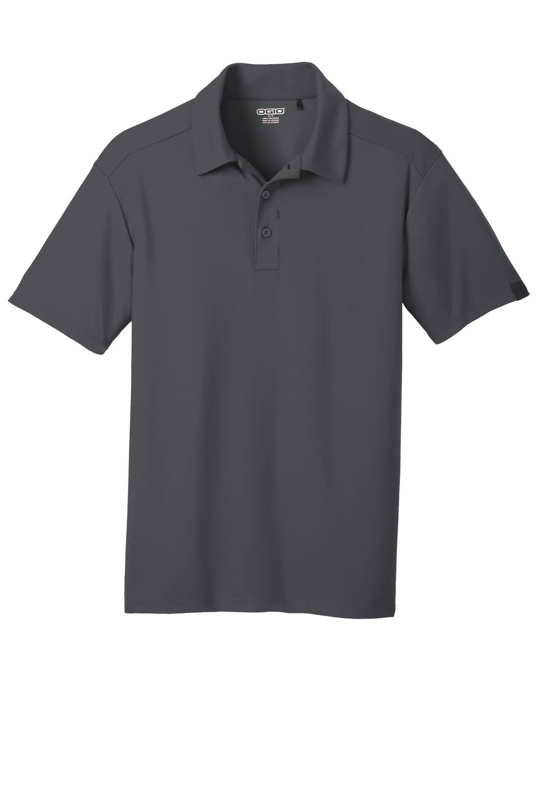 A grey polo shirt with a collar and buttons, featuring a logo on one side. Perfect for casual or smart-casual wear.