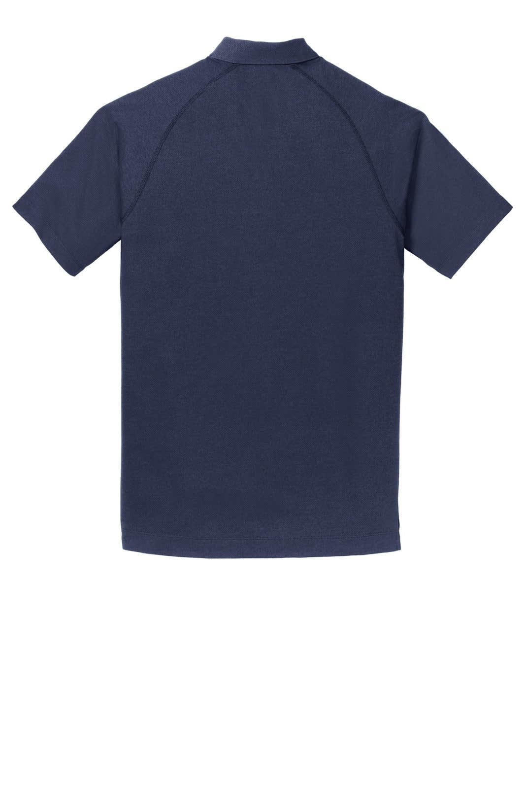 A navy OGIO Onyx Polo shirt featuring a classic collar and short sleeves, with a logo on the back.