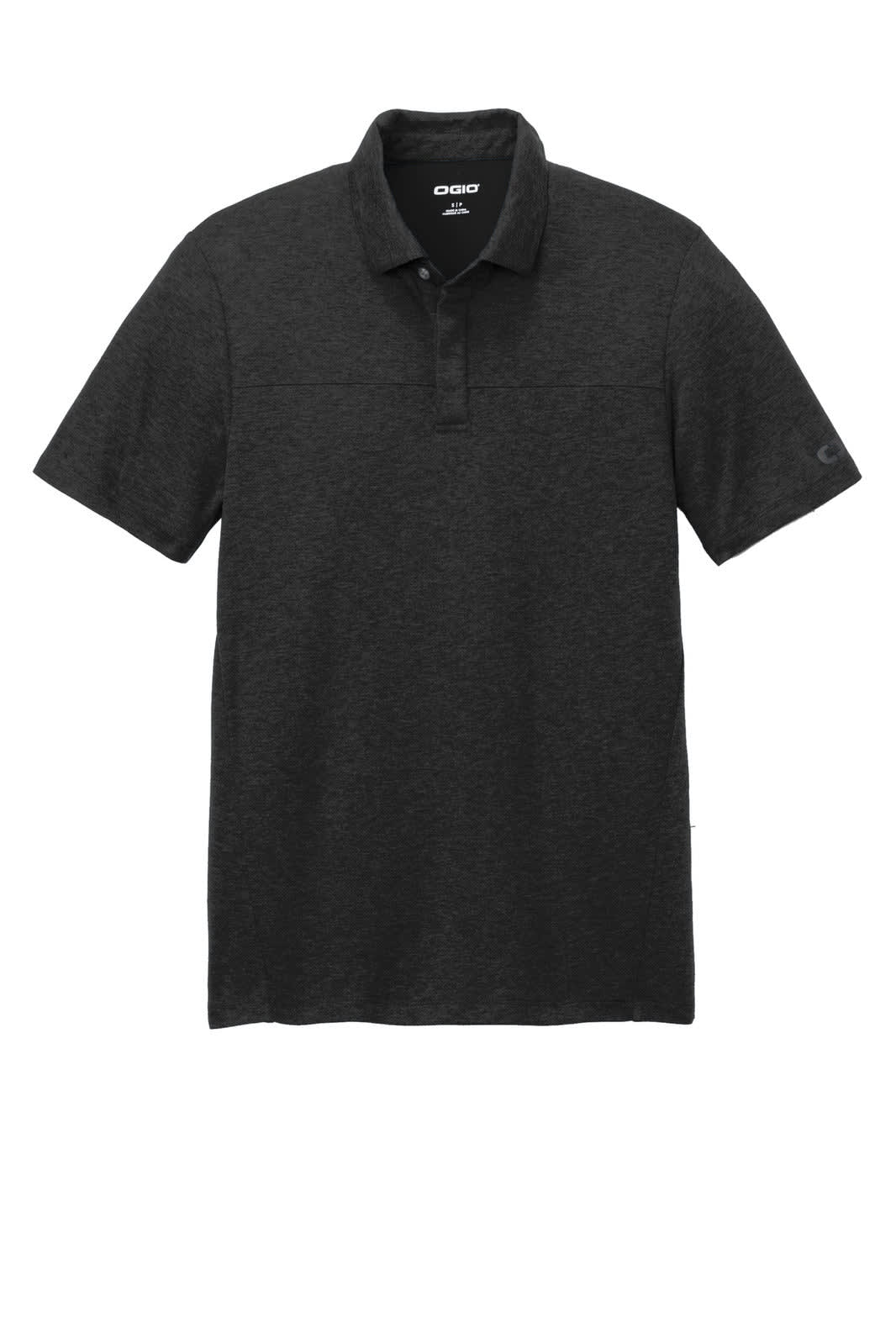A black OGIO Command Polo shirt with a collar and short sleeves, featuring a logo.