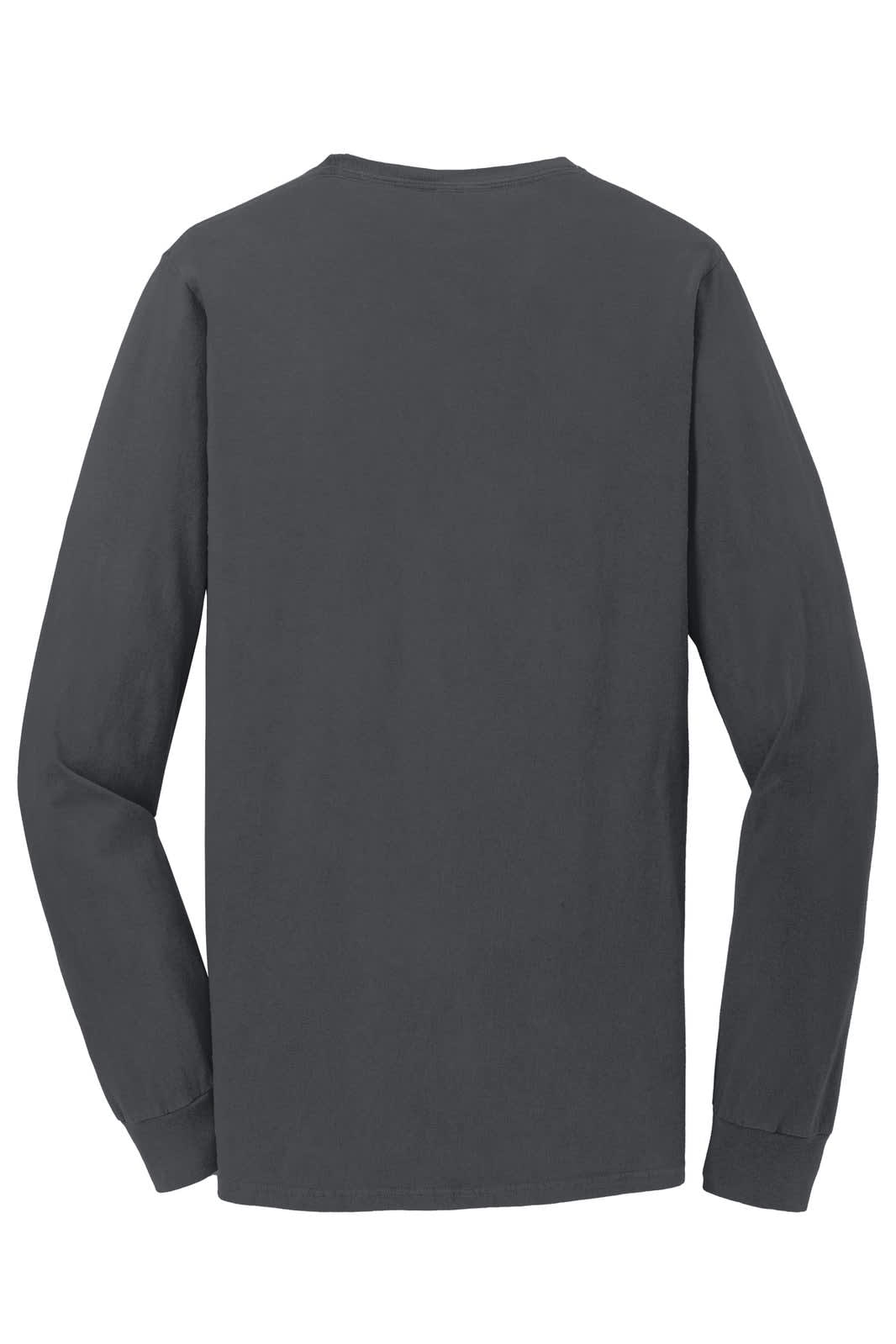 A long sleeve tee in dark grey, featuring a back view with no visible branding.