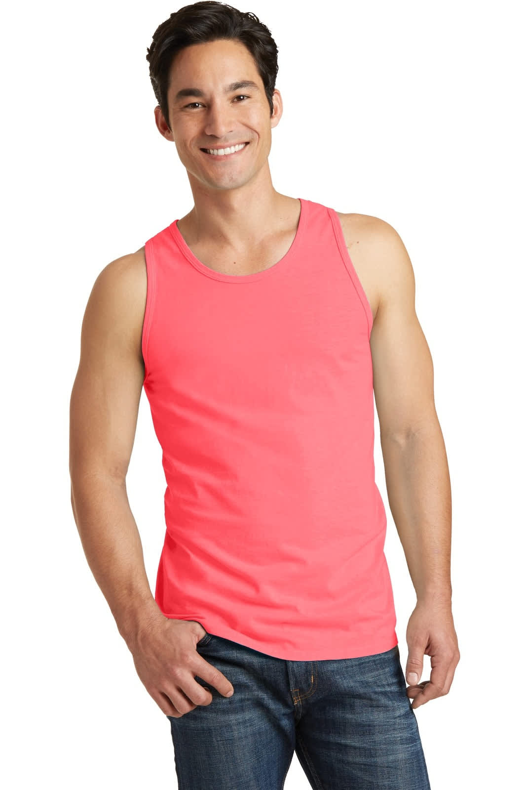 Port & Company Pigment-Dyed Tank Top - PC099TT Image Neon Coral