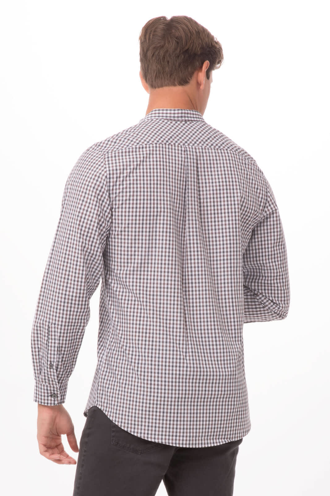 Modern Gingham Men's Long Sleeve Dress Shirt-