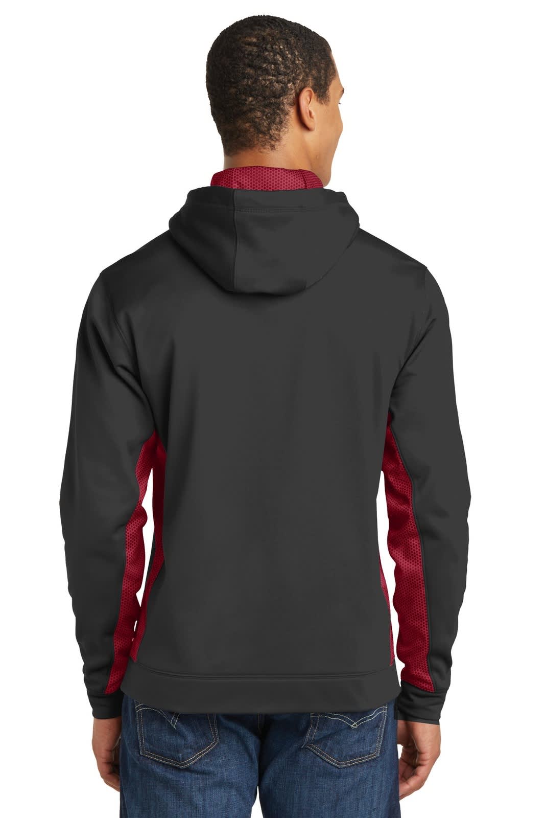 Sport-Tek Sport-Wick CamoHex Fleece Colorblock Hooded Pullover