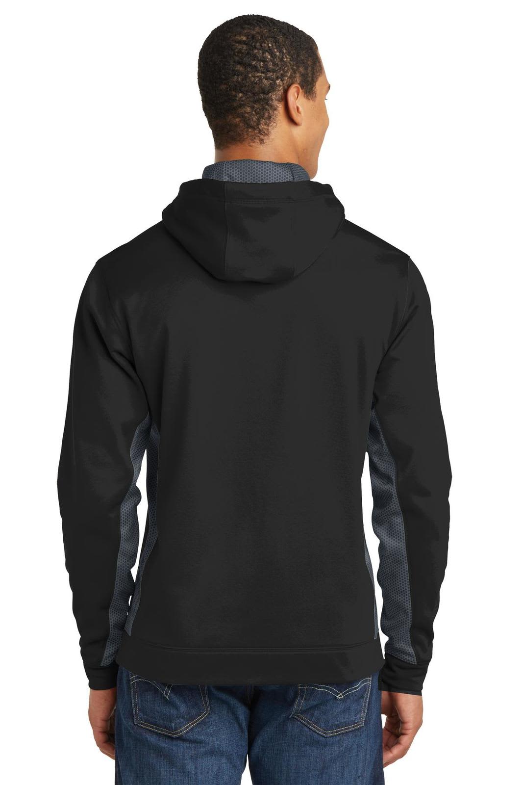 Sport-Tek Sport-Wick CamoHex Fleece Colorblock Hooded Pullover