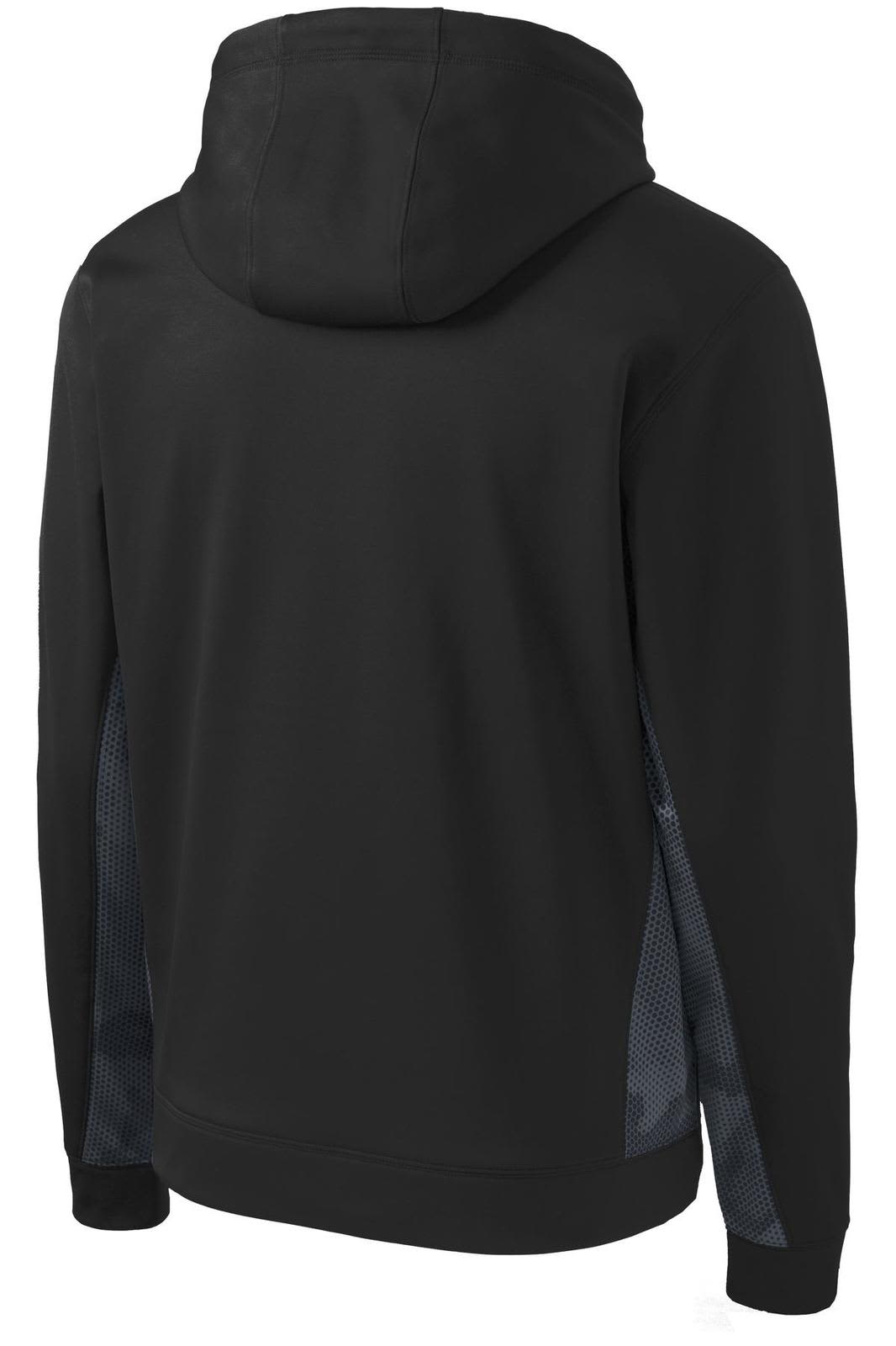 Sport-Tek Sport-Wick CamoHex Fleece Colorblock Hooded Pullover