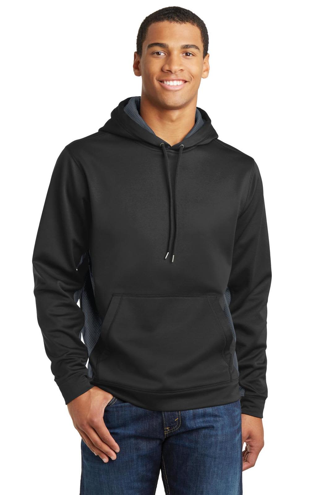 Sport-Tek Sport-Wick CamoHex Fleece Colorblock Hooded Pullover