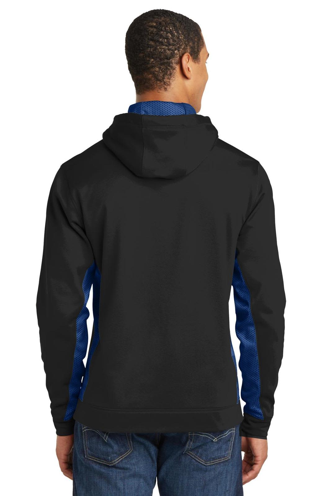 Sport-Tek Sport-Wick CamoHex Fleece Colorblock Hooded Pullover