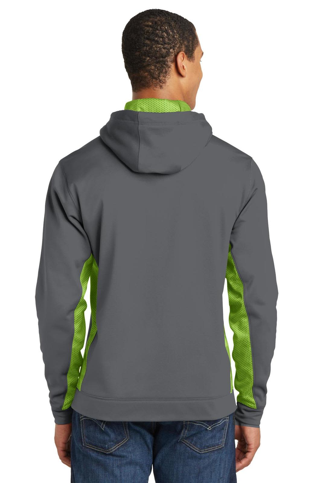 Sport-Tek Sport-Wick CamoHex Fleece Colorblock Hooded Pullover