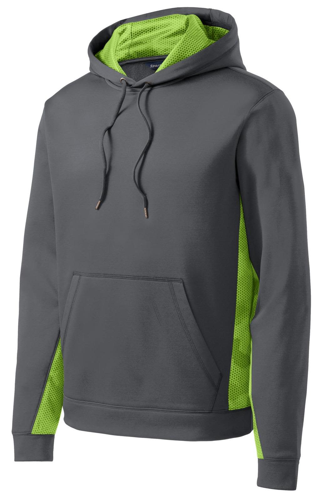 Sport-Tek Sport-Wick CamoHex Fleece Colorblock Hooded Pullover