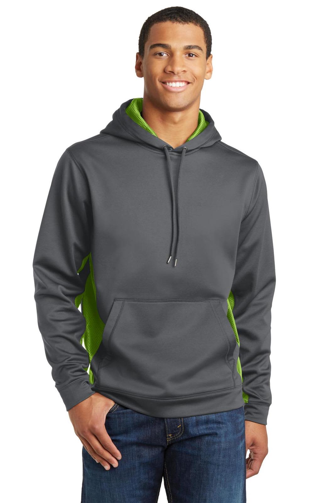 Sport-Tek Sport-Wick CamoHex Fleece Colorblock Hooded Pullover