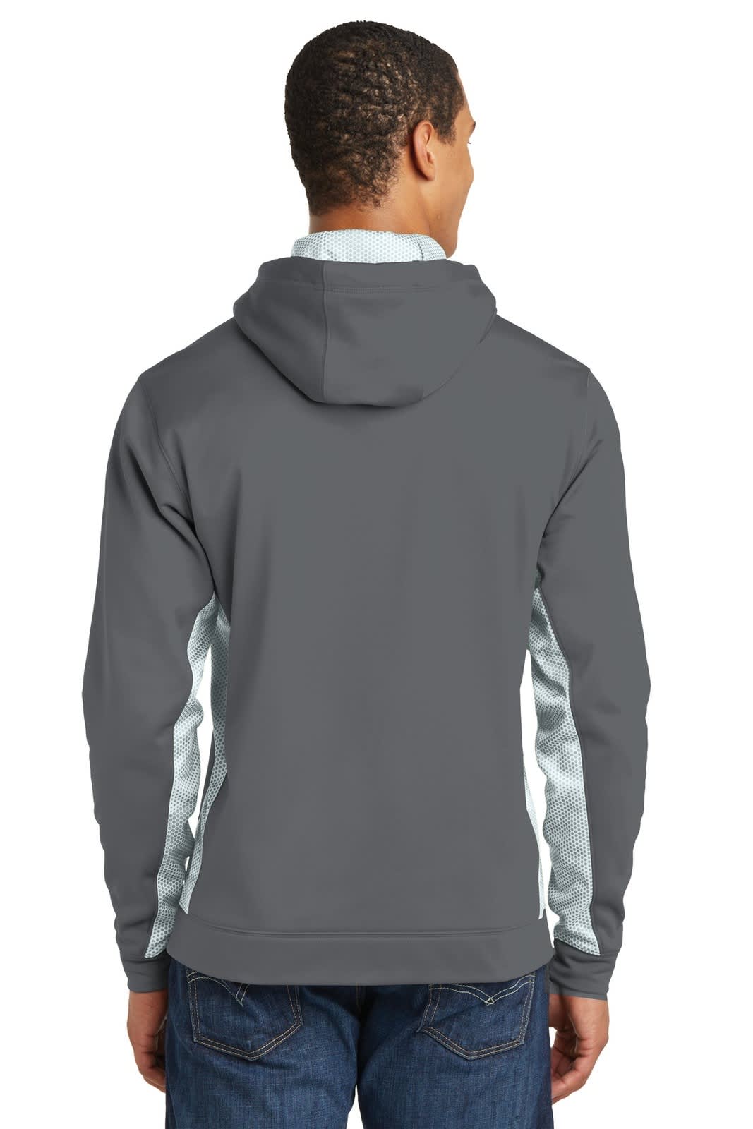 Sport-Tek Sport-Wick CamoHex Fleece Colorblock Hooded Pullover