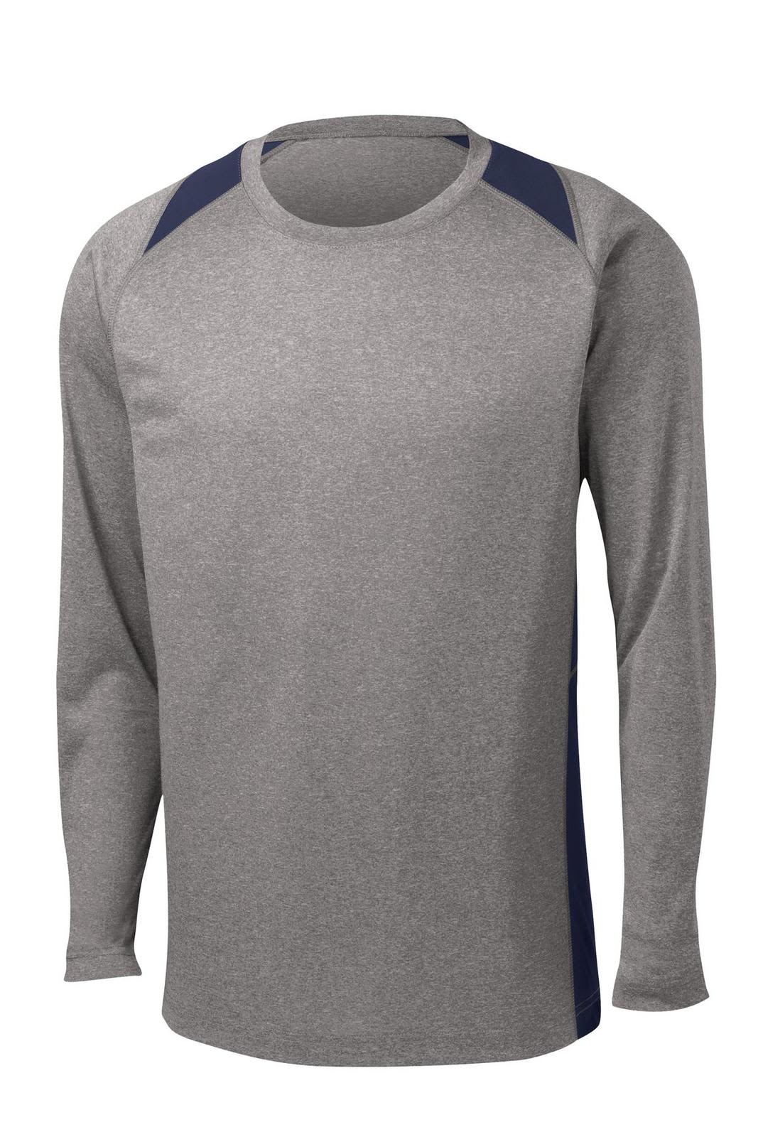 Sport-Tek Long Sleeve Heather Colorblock Contender Tee