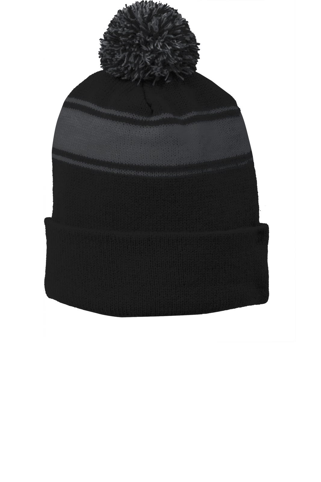 Sport-Tek Stripe Pom Pom Beanie