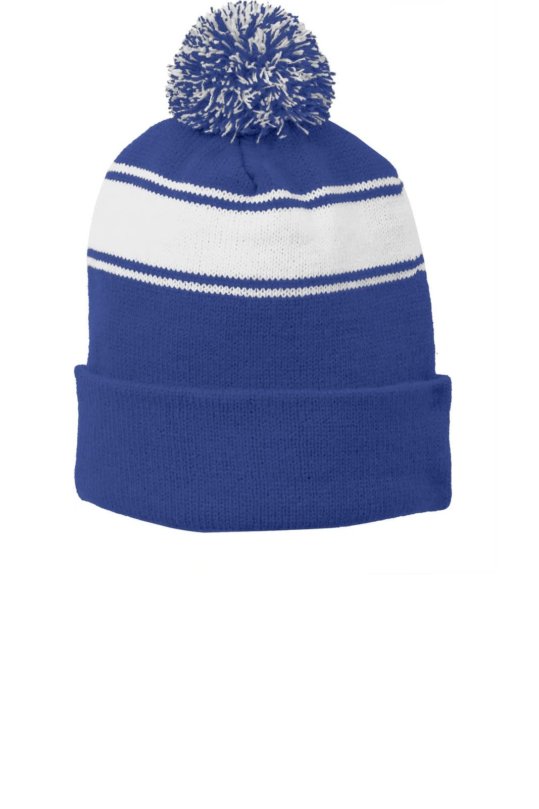 Sport-Tek Stripe Pom Pom Beanie