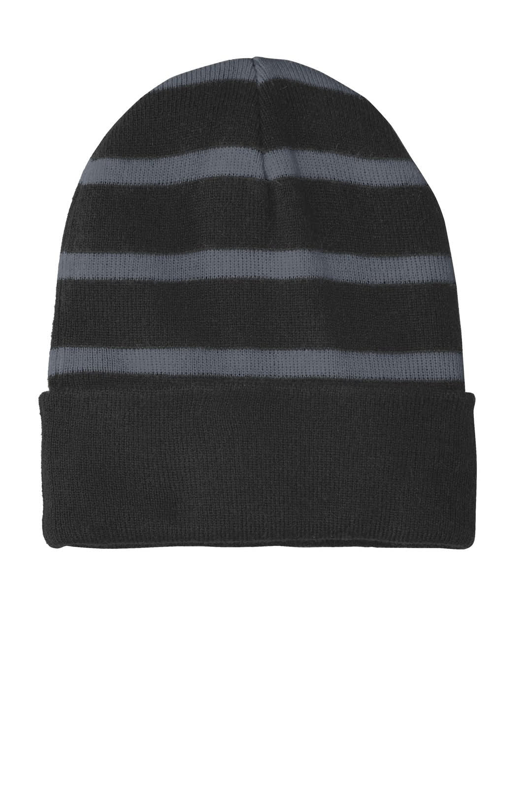 Sport-Tek Striped Beanie with Solid Band