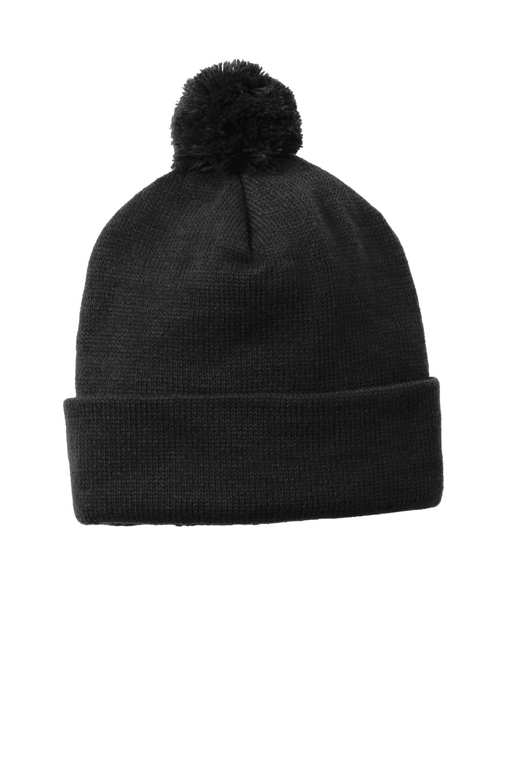 Sport-Tek Solid Pom Pom Beanie