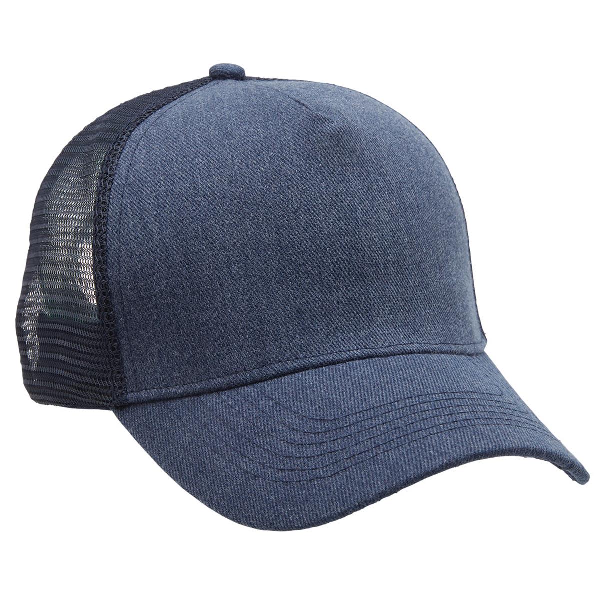Heathered Mesh Trucker - 4395 Image Navy Heather,Navy