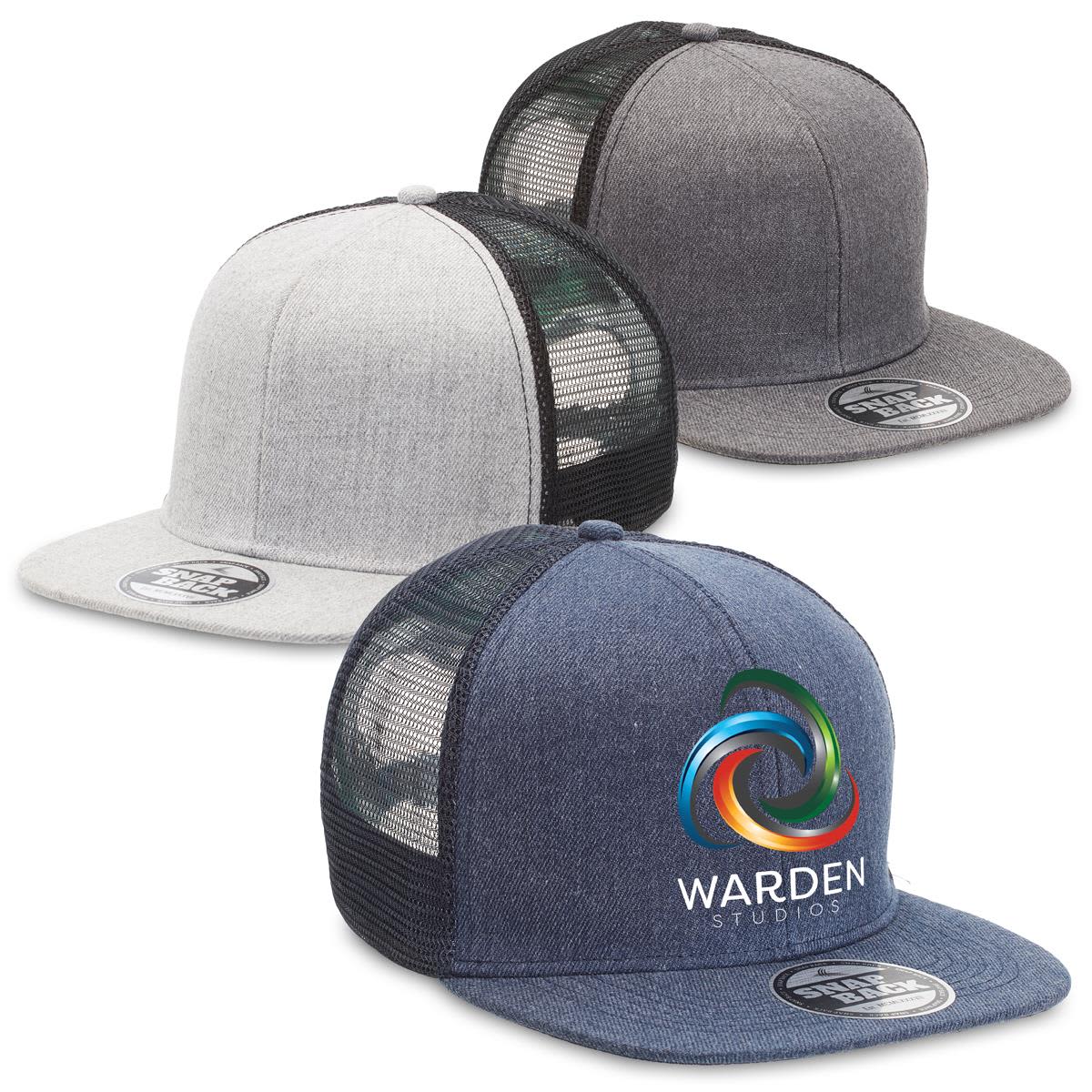 Heathered Flat Peak Trucker - 4396 Image