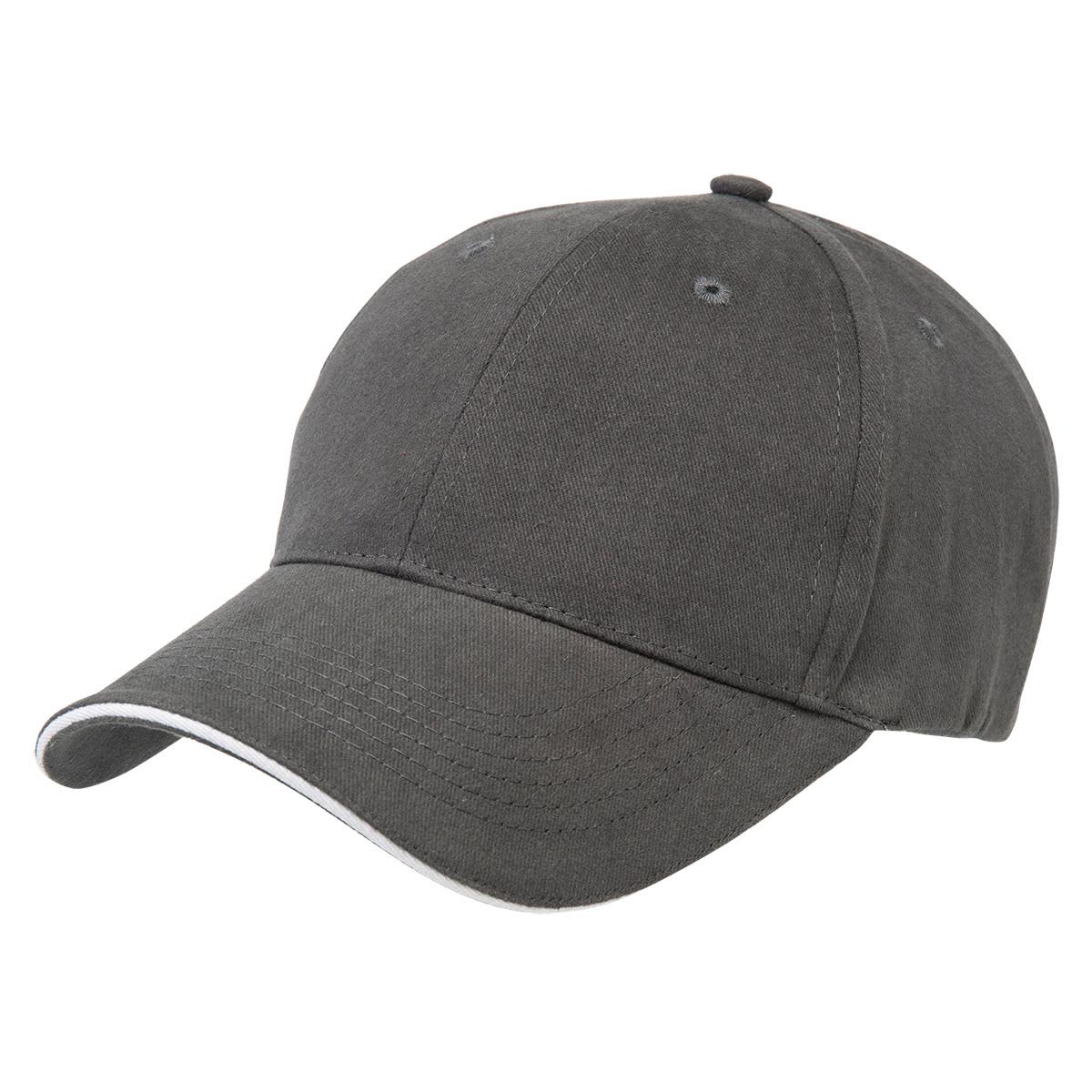 Premium Soft Sandwich Peak - 8001 Image Charcoal,Chalk White