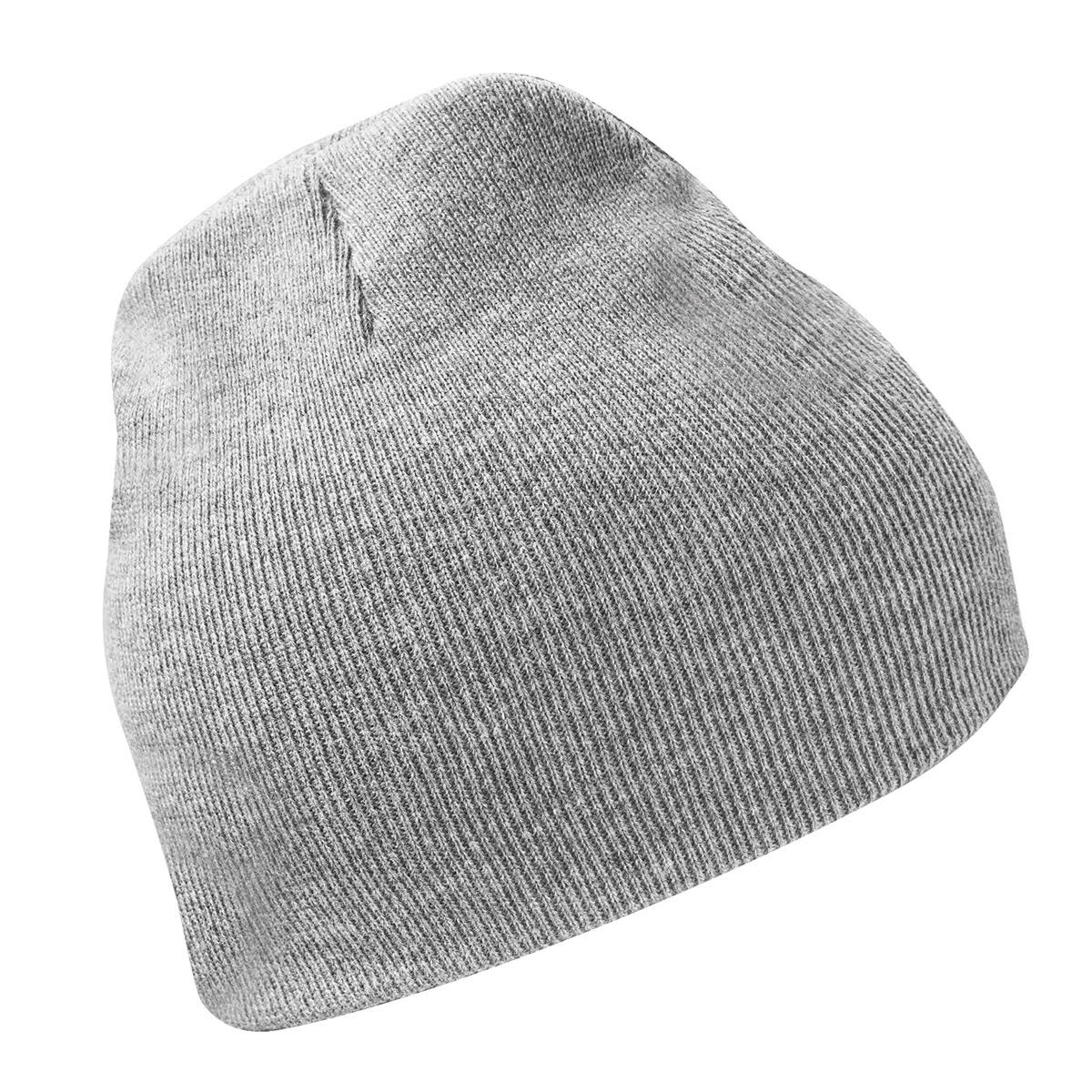 Avalante Knit Beanie LE-BTC-2 A grey knit beanie featuring a subtle ribbed texture and a small logo.