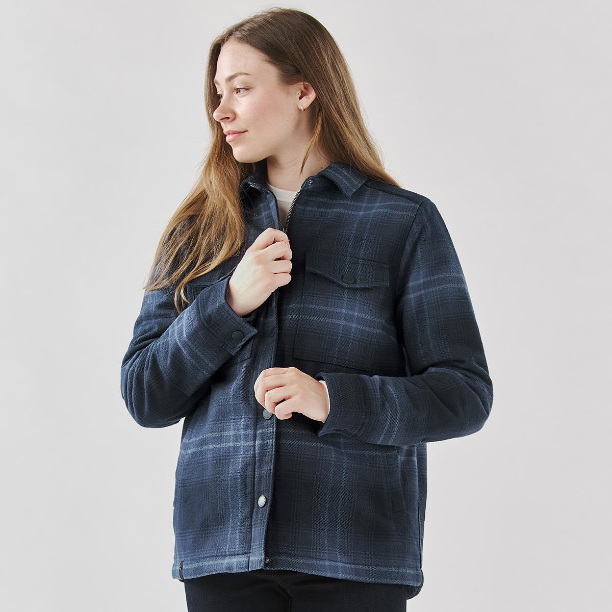 Women's Highland Sherpa Lined Plaid Jacket LE-CJK-1W