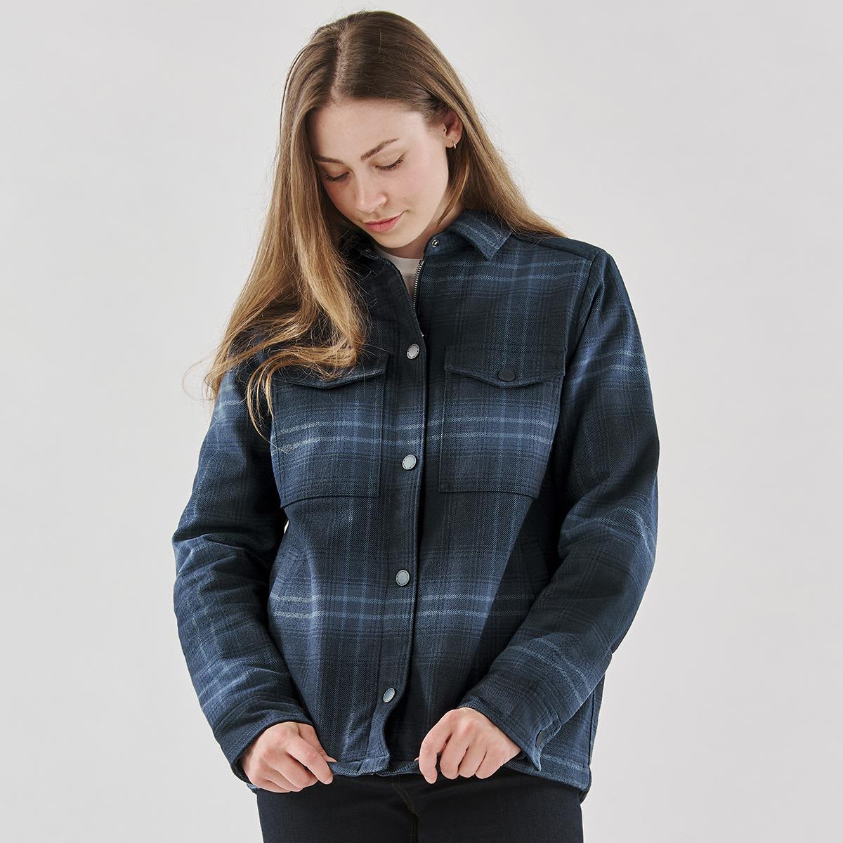 Women's Highland Sherpa Lined Plaid Jacket LE-CJK-1W