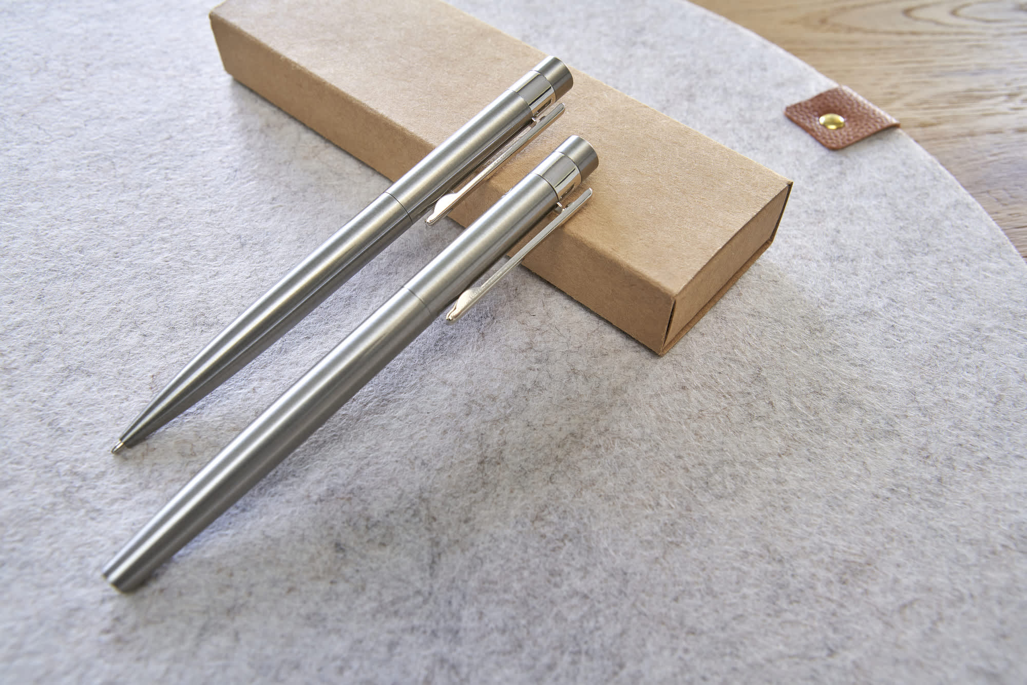 Recycled stainless steel writing set Fritz