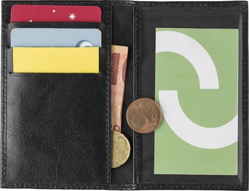 Split leather credit card wallet