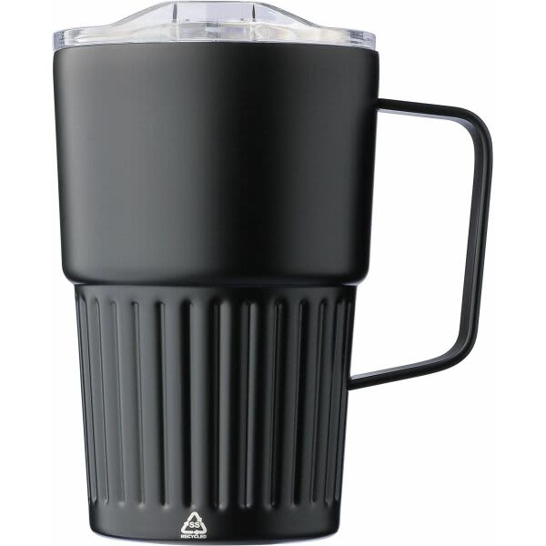 Recycled stainless steel double-walled travel mug (450 ml) Calo