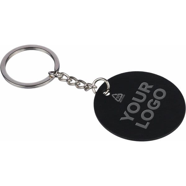 Recycled stainless steel round keychain Risa