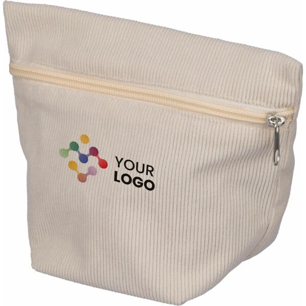 Corduroy zippered cosmetic pouch Tia