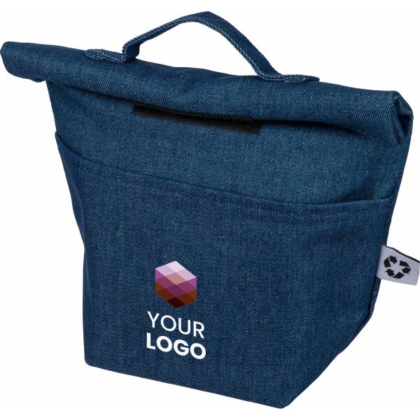 Recycled denim cooler roll-top bag Mira
