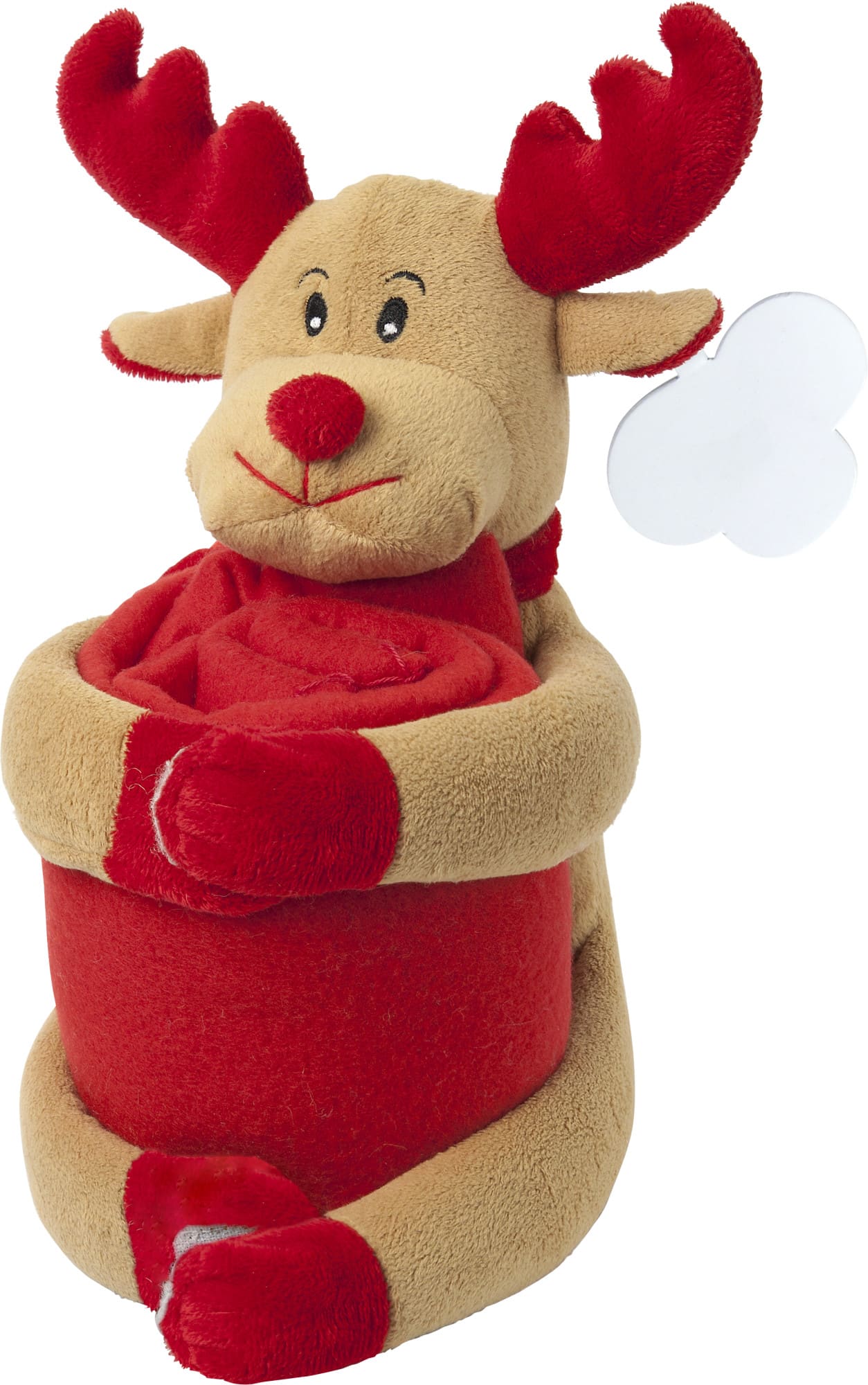 Christmas stuffed animal with blanket
