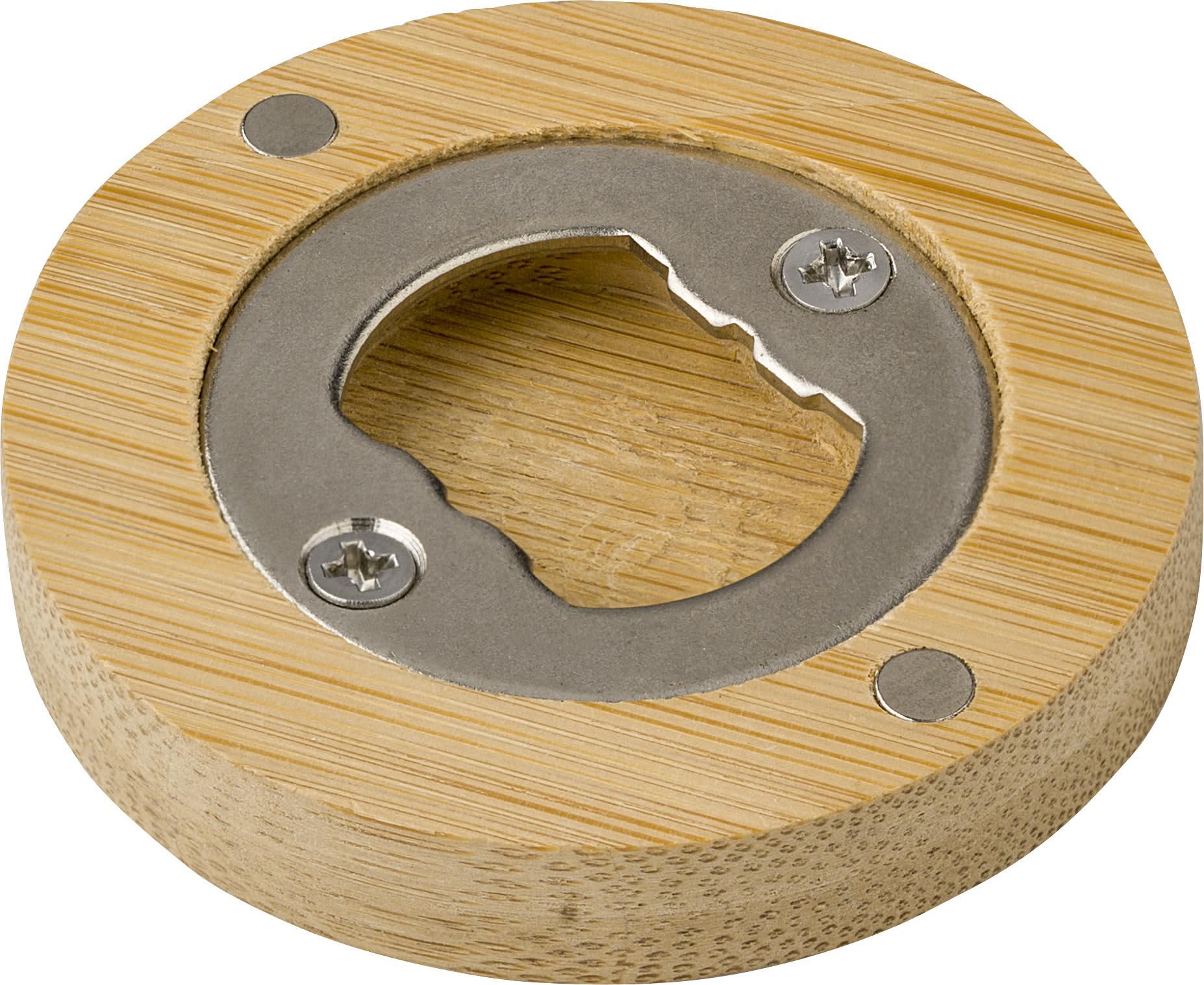 Bamboo magnet with bottle opener Ace