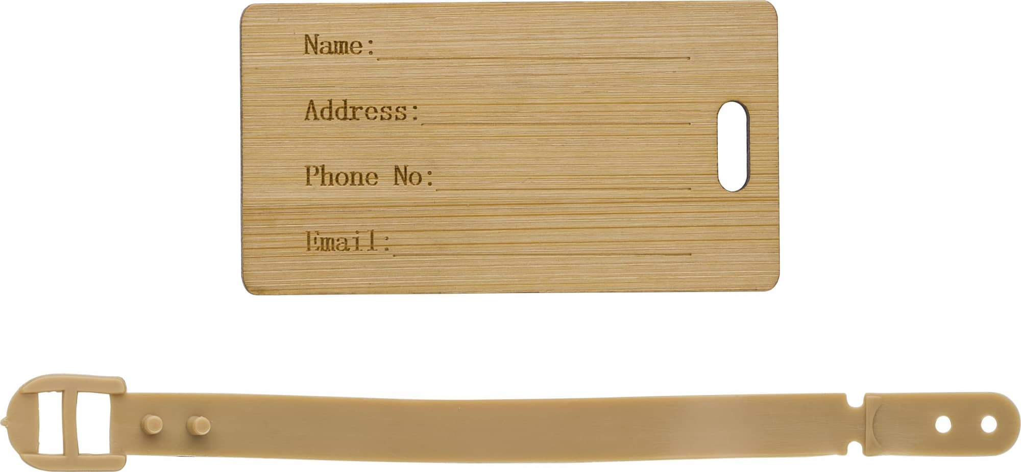 Bamboo luggage tag Shawn